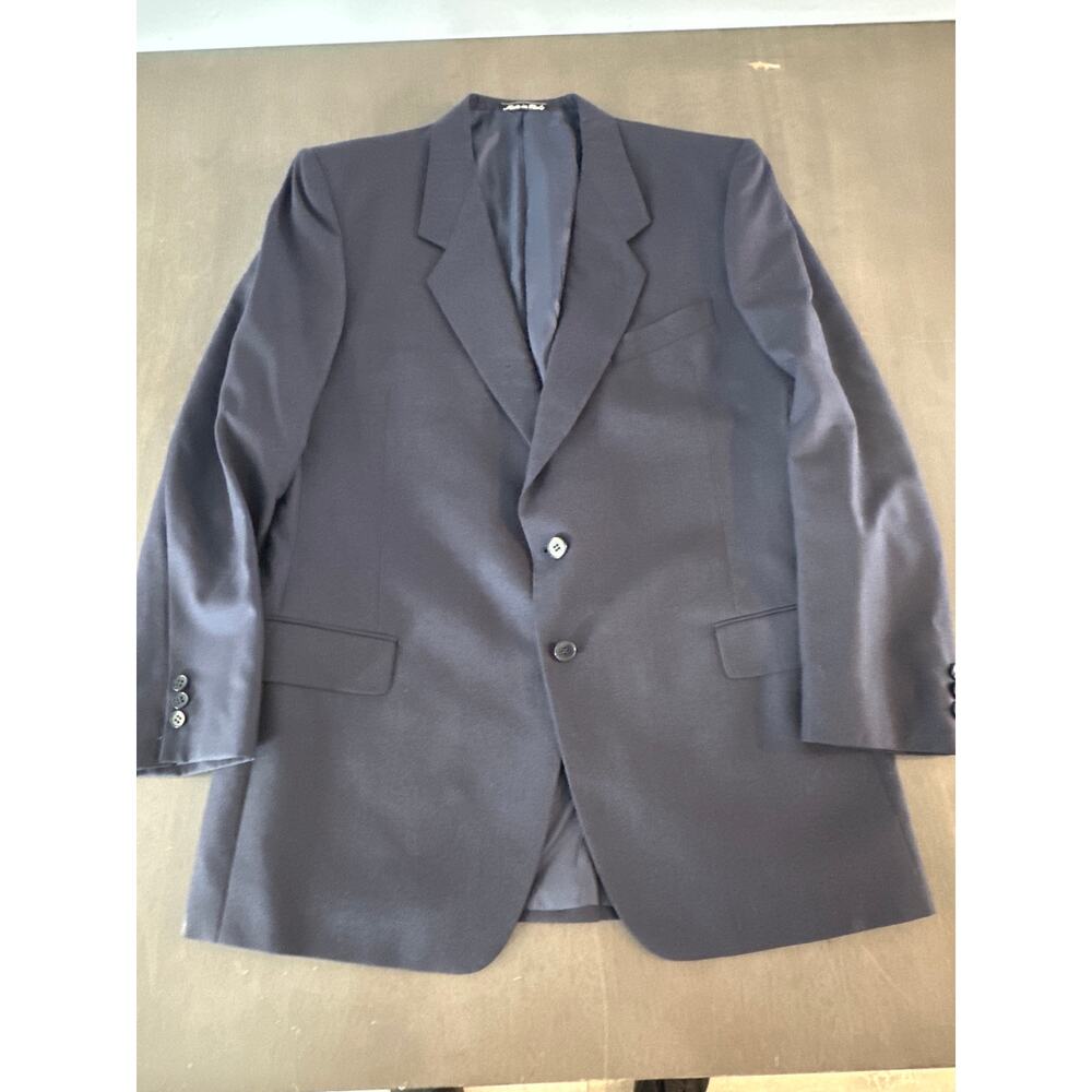 Conte di Roma Italian Sport Coat 2 Button 44L Navy 100% Virgin Laine Wool